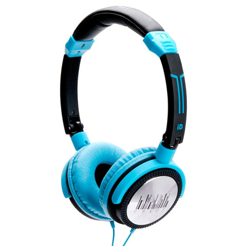 IDANCE BLACK & BLUE DJ HEADPHONES MIC IP
