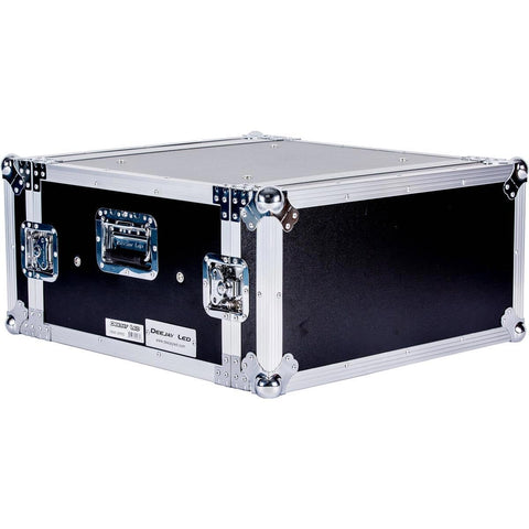 DEEJAY LED Fly Drive Case 4u Space Shock Mount Amplifier Case - 21-Inch Body Depth with Wheels - TBH4UADSM21