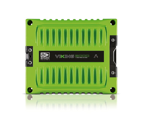 Banda VIK8000.2GREEN Car Amplifier Audio Speaker 2-Ohms Full Range New Viking 8000 Watts Rms LED Indicator Sound Specialization Aluminum Chassis - Green