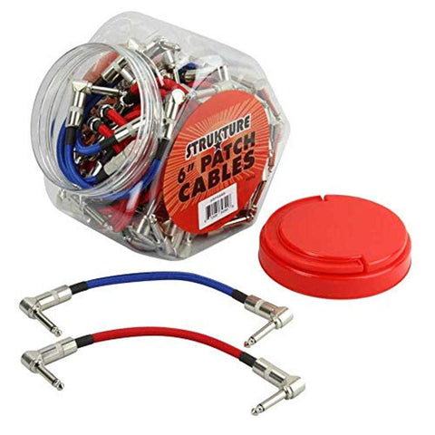 6-in Woven Right Angle Cables  in 48pc. Fishbowl Display: Blue/Red