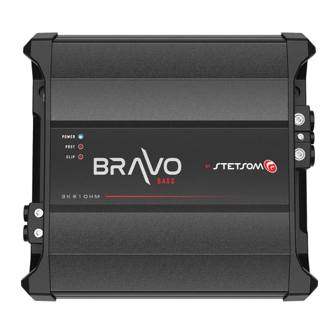 Stetsom Bravo BASS 3000 1 Ohm Mono Subwoofer Car Audio Amplifier, 3000.1 3K Watts RMS, 1? Stable, 3000x1, Monoblock, Sound Quality, Crossover & Bass Boost 3000W Sub Amp, Smart Coolers