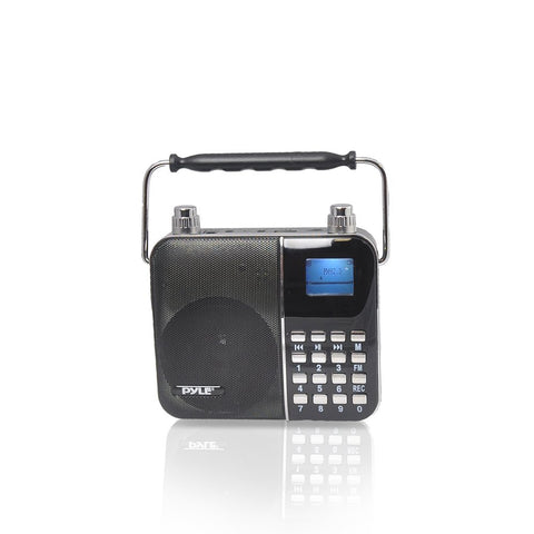 Pyle Portable Waist-Band Portable PA System with Headset Microphone, Rechargeable Batteries Karaoke Machine USB SD Card Reader & Recorder Lyrics Display Ability to Sing Along (Color Black) (PWMA68)
