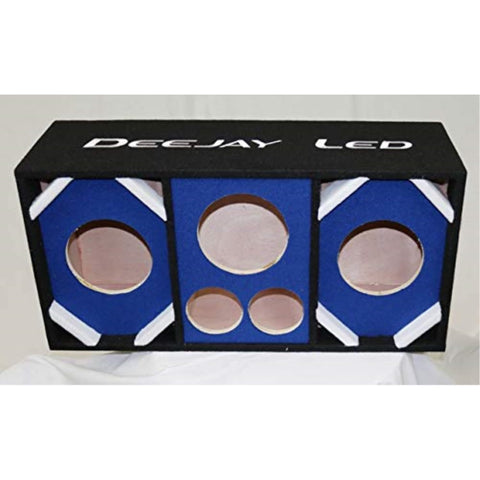 DEEJAY LED Two 6-in Woofers Plus Two Tweeters and One Horn Blue Empty Chuchera Speaker Enclosure - D6T2H1BLUE