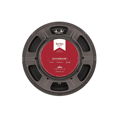 The Eminence Governor guitar speaker is the natural upgrade for the classic American amp. A versatile guitar speaker  great for southern rock or blues. Nice tight low-end  smooth midrange & top end sparkle. British cousin to Red White & Blues.