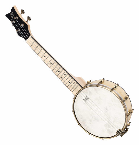 Ortega Guitars, 4-String Banjolele Series Left-Handed Acoustic-Electric Banjo-Ukulele w/Bag, Black, Voll (OUBJE90-MA-L)