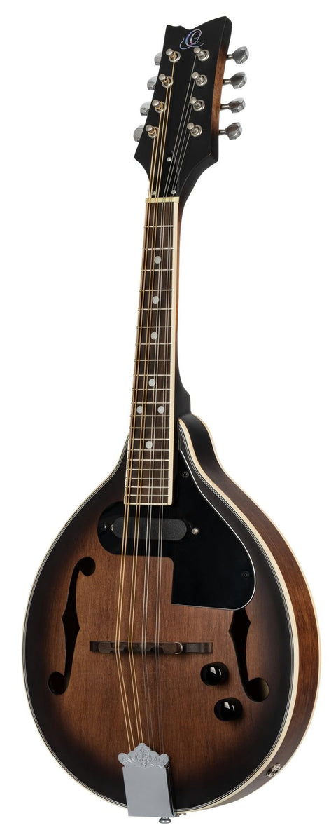Ortega Guitars, 8-String A-Style Series Acoustic-Electric Mandolin w/Bag, Right, Stain (RMAE40SBK)