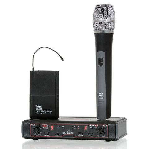 2 channel wireless microphone system with two matched handheld microphones FREQUENCY N