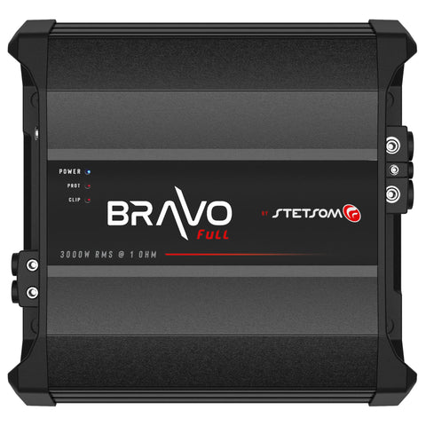 Stetsom Bravo Full 3000 1 Ohm Mono Car Amplifier, 3000.1 3K Watts RMS, 1? Stable Car Audio, HD Sound Quality, 3000x1, Crossover & Bass Boost, Car Stereo Speaker Subwoofer MD, Smart Coolers