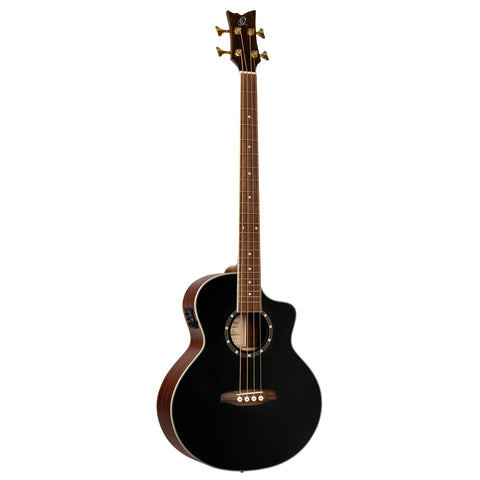 Ortega Guitars 4 String Deep Series Medium Scale Solid Top Acoustic-Electric Bass, Right (D538-4)