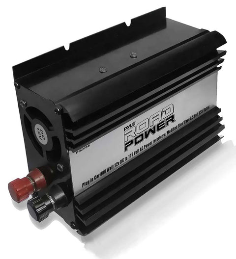 Pyle PINV66 Plug In Car 600 Watt 12V DC to 115 Volt AC Power Inverter with Modified Sine Wave and 5 Volt USB Outlet