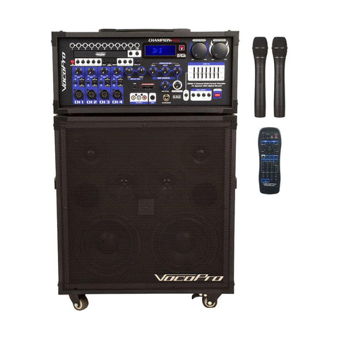 CHAMPION-REC-H9 200W Multi-Format Portable P.A. System with Digital Recorder/ UHF Wireless Mic System