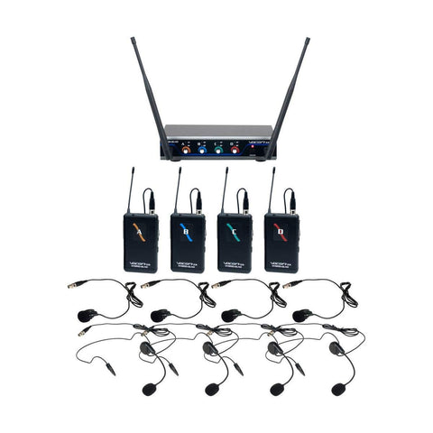 Digital-QUAD-B3 - Four Channel Wireless Headset & lapel Mic System  inchesMic-on-Chip inches Technology