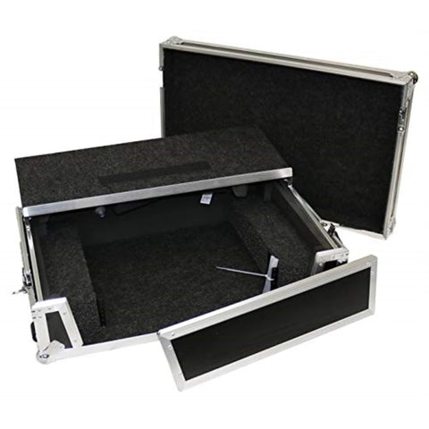DEEJAY LED Fly Drive Case For Pioneer DJ DDJ-1000SRT Controller w/laptop shelf BLACK Color - TBHDDJ1000LT2U