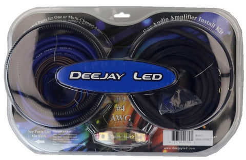 Auto Amplifier Installation Kit with 4-AWG Copper Main Power Cables  Competition Class RCA Cables  Fuse Holder And More