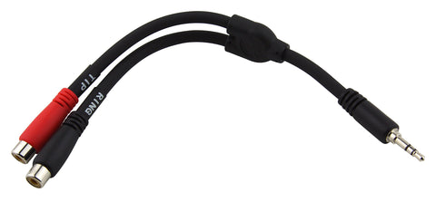 6-in Y Cable  Stereo 1/4-in (Male) -Dual Mono 1/4-in (Female)