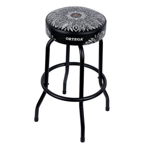 Ortega Guitars 30" Bar Stool w/Broad Padded Swivel-Steel Tube Framing with Footrest Ring (OBS30-WHKC)