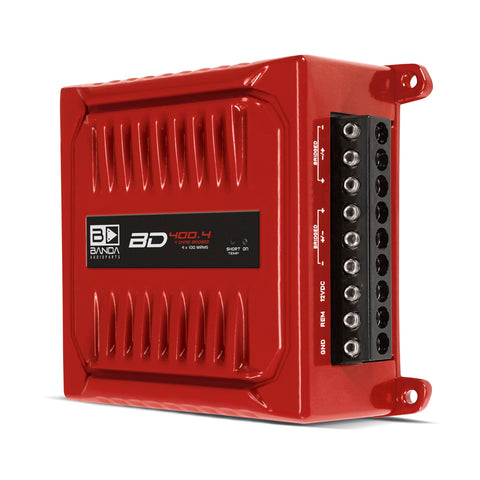Banda Audioparts BD800.42OHM 800 Watts 4 Channel 2 Ohm Full Range Car Audio Amplfier 4 x 200 Watt Rms 4 Ohms Bridged - Black