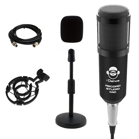 iDance MS1814 6-in-1 PRO Vocal Cardioid Condenser Microphone Plug & Play Studio Recording Microphone for PC Gaming Podcast Broadcast Streaming