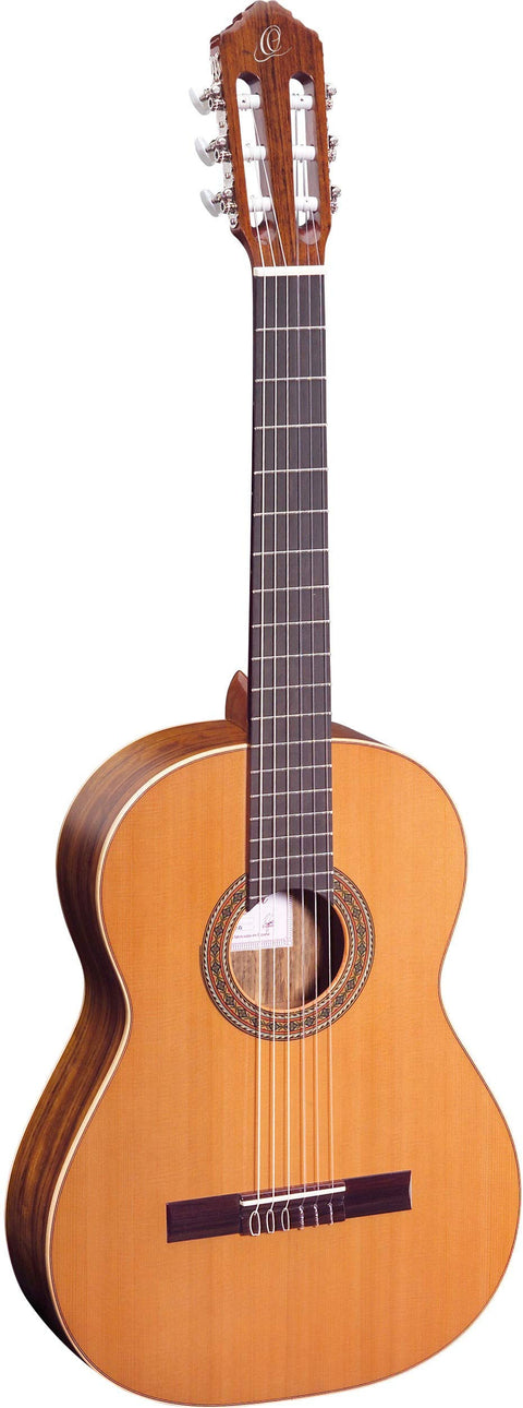 Ortega Guitars 6 String Traditional Series - Made in Spain Solid Top Classical Guitar w/Bag, Right (R220)