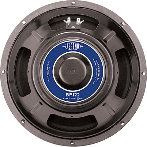 A 12-in bass guitar driver that delivers warm  rich tone and deep bass. A big brother to the popular 10-in Legend BP102  this 250 watt driver is at home in small sealed enclosures  and also works well in Pro Audio and Home Hi-Fi applications.
