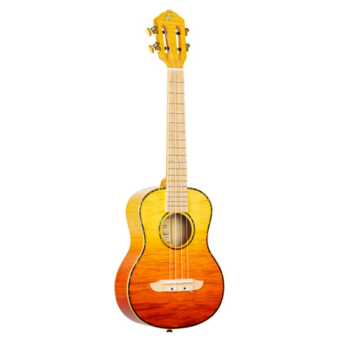 Ortega Guitars, 4-String Prism Series Slotted Headstock Tenor Ukulele w/Bag, Right, ivy fade, One Size (RUPR