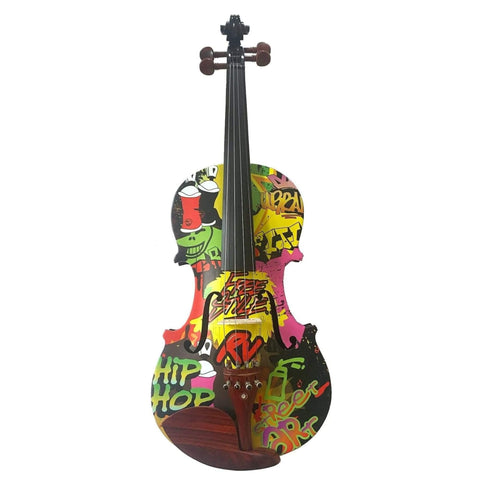Rozanna’s Violins Graffiti Art Violin Outfit 4/4 | Includes Bow, Rosin, Case & Strings