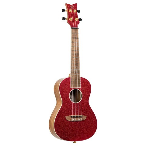 Ortega Guitars, 4-String Element Series Concert Ukulele w/Bag, Right-handed, Metallic Red, (RUEL-MRD)