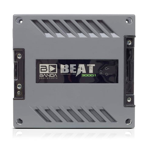 1-Channel Vehicle Audio Amplifier - 3000 Watts High-Powered Mono Bass Amplifier w/Subsonic Filter and Low Pass Filter Stable at 1 ohm, LED Indicators, Sound Specialization - Banda BEAT3001