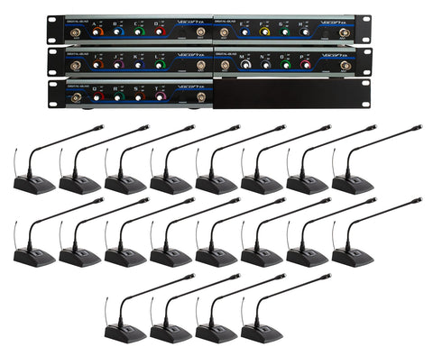 20 Channel UHF Wireless Conference Microphone System