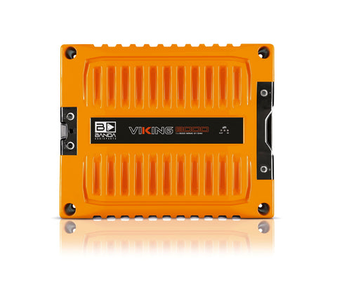 Banda VIK8000.1ORANGE New Viking 8000 Watts Rms Amplifier Audio Car Speaker 1-Ohm Full Range Crafted with Aluminum Chassis, LED Indicators - Orange