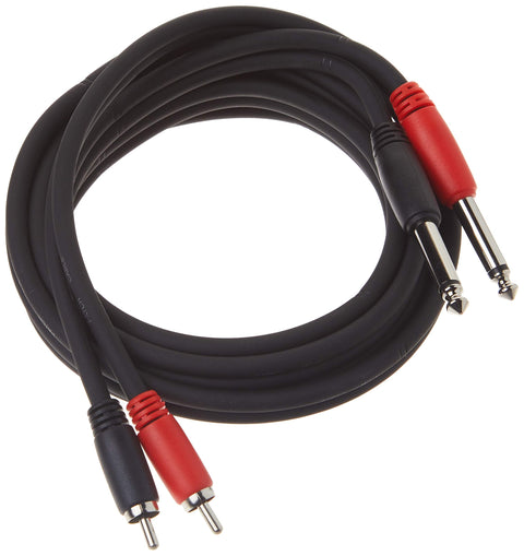 Pig Hog PD-R1410 Dual RCA (Male) to Dual 1/4" Mono (Male) Cable, 10 Feet