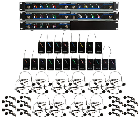 20 Channel UHF Wireless Headset/Lapel Microphone System