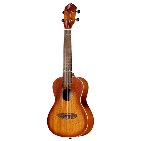 Ortega Guitars, 4-String Earth Series Concert Acoustic/Electric Ukulele, Right, Trasparent Sunburst, (RUDAWN-CE)