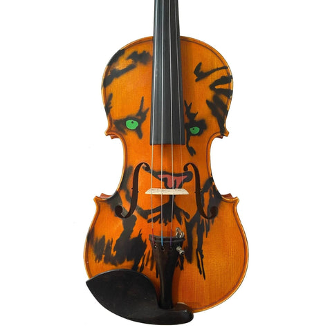 Rozanna's Violins Lion Spirit Violin Outfit - Emerald Eyes 4/4 | Includes Bow, Rosin, Case & Strings - Natural Wood
