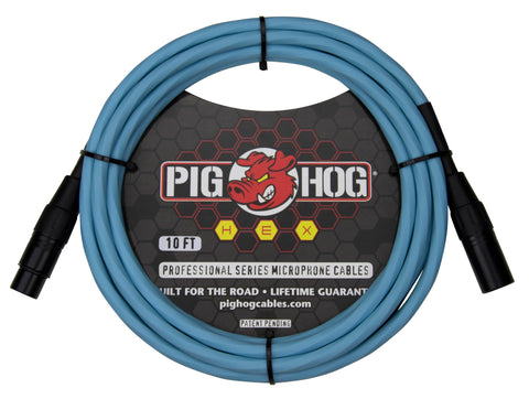 PIGHOG HEX SERIES MIC CABLES 10FT DPH BL