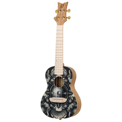 Ortega Guitars, 4-String Art Series Concert Ukulele, Right-handed, Birds custom design, (RUAR-BI)