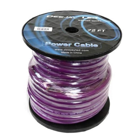 72 Foot Zero gauge thick type power cable for heavy current usage PURPLE