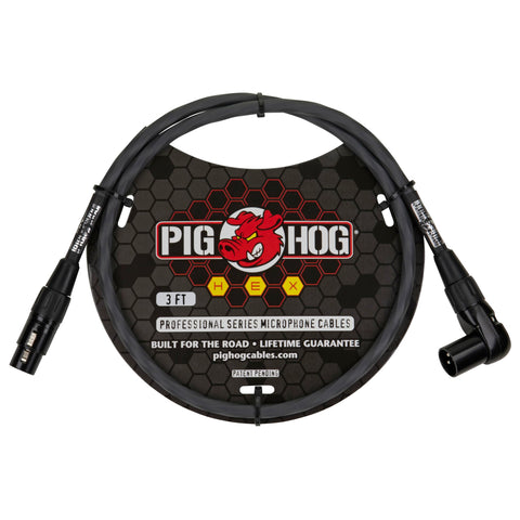 PIGHOG 3FT XLR TO RIGHT ANGLE XLR