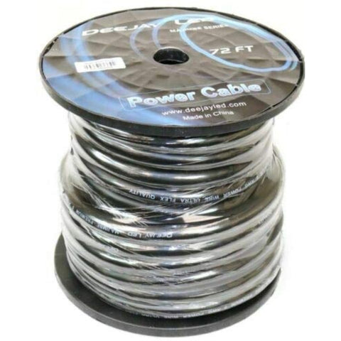 72 Foot Zero gauge thick type power cable for heavy current usage BLACK