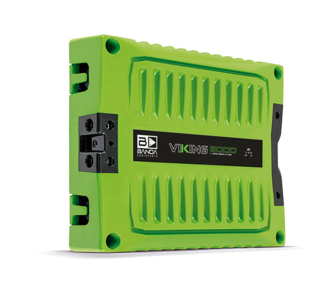 Banda VIK8000.1GREEN New Viking 8000 Watts Rms Amplifier Audio Car Speaker 1-Ohm Full Range Crafted with Aluminum Chassis, LED Indicators - Green