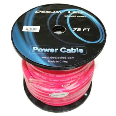 0 GAUGE 72 FT 70 Aluminum/30 Copper Power Cable Used for Vehicular Audio Amplifiers PINK