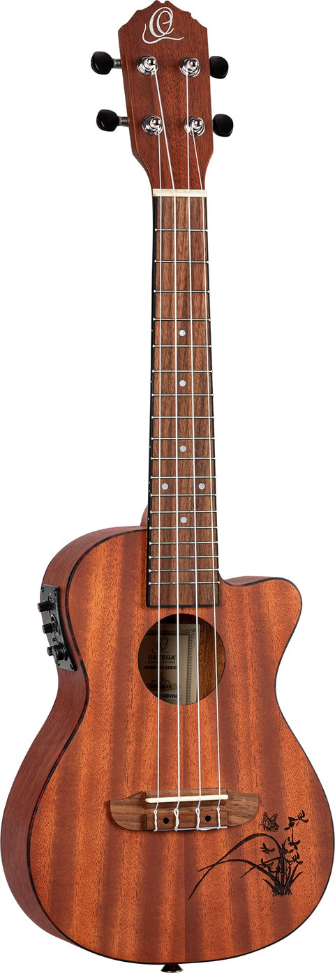 Ortega Guitars, 4-String Bonfire Series Left-Handed Concert Ukulele, Acoustic, (RU5MM-L)