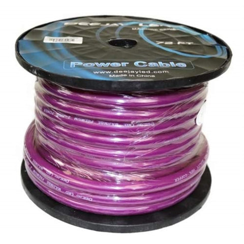 2 GAUGE 72 FT 100 Copper Power Cable Used for Vehicular Audio Amplifiers PURPLE
