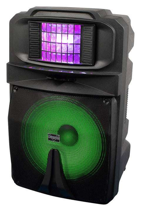 15 POWERED DJ/KARAOKE PARTY SPEAKER WITH RGB DERBY LIGHT