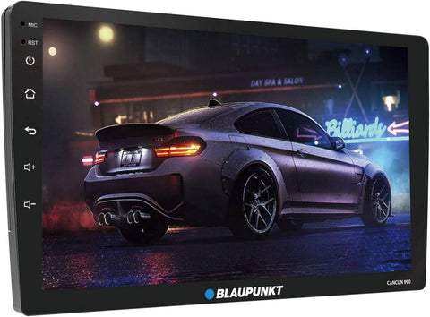 BLAUPUNKT CANCUN990 9-inch QLED 2.5D Touch Screen Panel Car Multimedia Receiver A53 Quad Core 2.0GHz Processor Supports Apple CarPlay Android Built-in WiFi Bluetooth GPS Navigation Capabilities