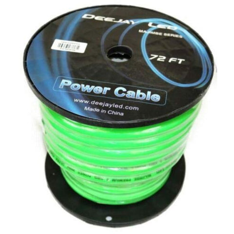 72 Foot Zero gauge thick type power cable for heavy current usage GREEN