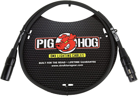 Pig Hog PHDMX5 3-Pin DMX Lighting Cable, 5 Feet , Black