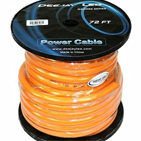 0 GAUGE 72 FT 70 Aluminum/30 Copper Power Cable Used for Vehicular Audio Amplifiers ORANGE