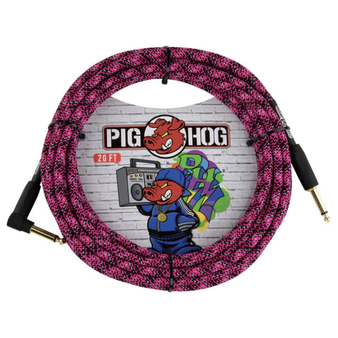 PIGHOG 20FT STRAIGHT INST CBL PINK GRAFF