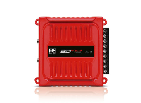 Four Channel 100 watt RMS Car Audio Amplfier with optional use low or high pass filters RED
